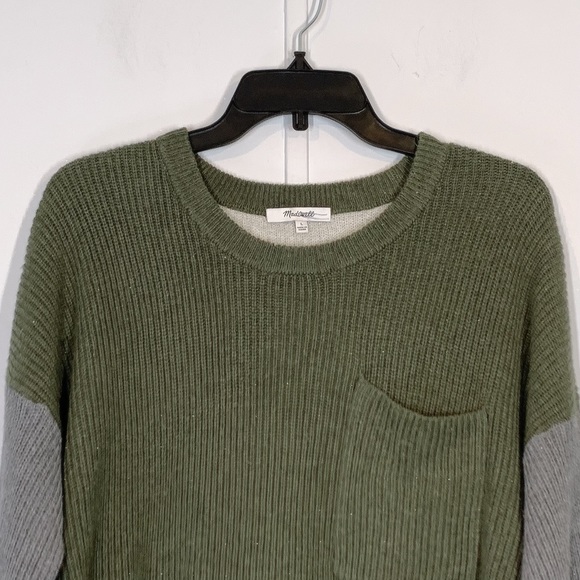 Madewell Sweater Cotton-Blend Thompson Ribbed Colorblock Sweater - Picture 2 of 7